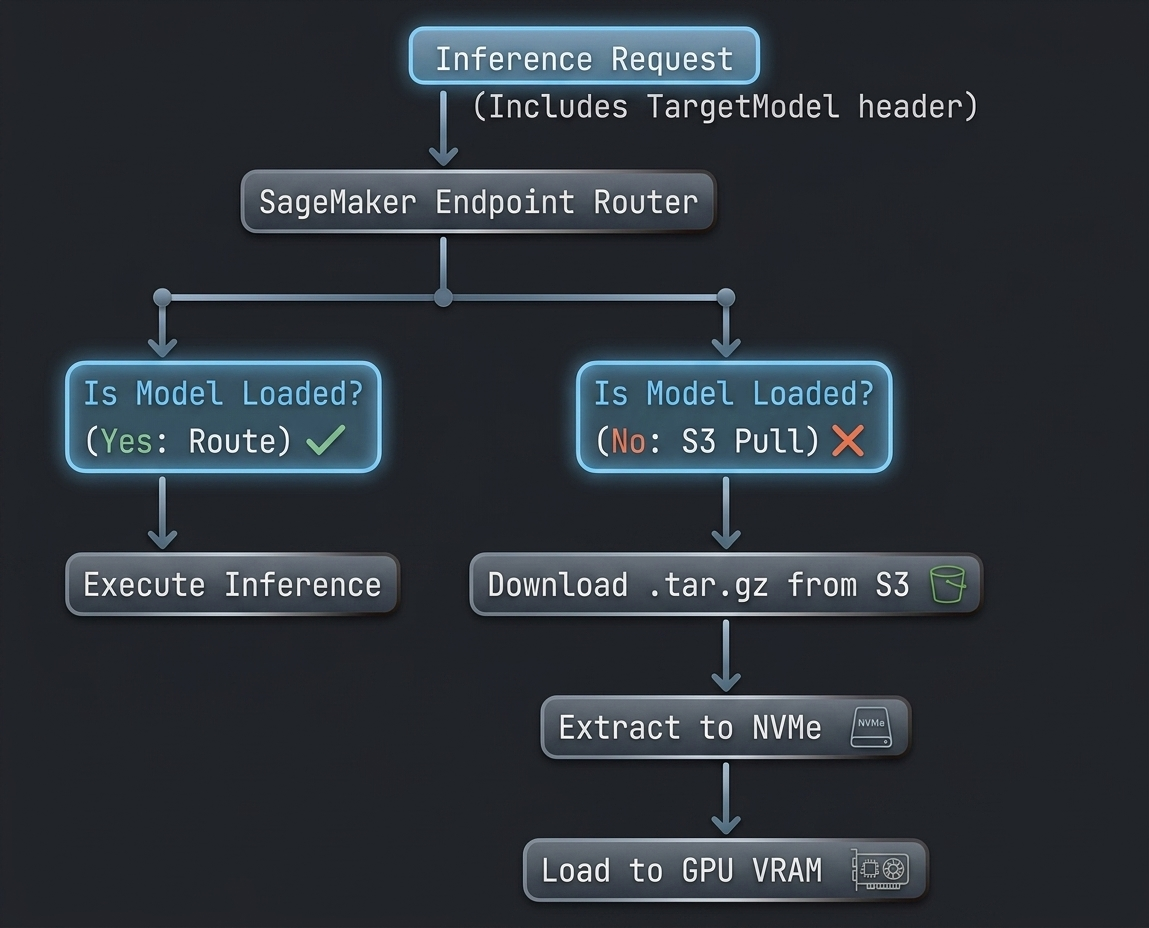 SageMaker multi-model request pipeline